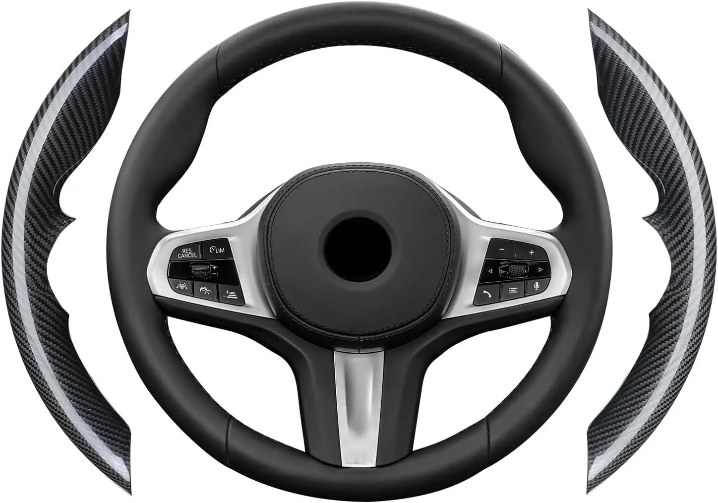 Carbon Fiber Steering Wheel Cover for BMW Models, Black Interior Accessory Upgrade
Carbon Fiber Steering Wheel Cover for BMW Models, Black Interior Accessory Upgrade