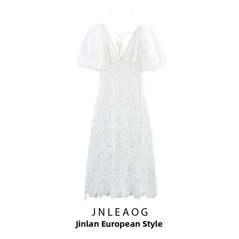 Ele Lace Bubble Sve V-Ne Slim Fit Long Dr Faion Design Autumn New Sle Women's Clothing High Waist Fairy Skirt
Ele Lace Bubble Sve V-Ne Slim Fit Long Dr Faion Design Autumn New Sle Women's Clothing High Waist Fairy Skirt