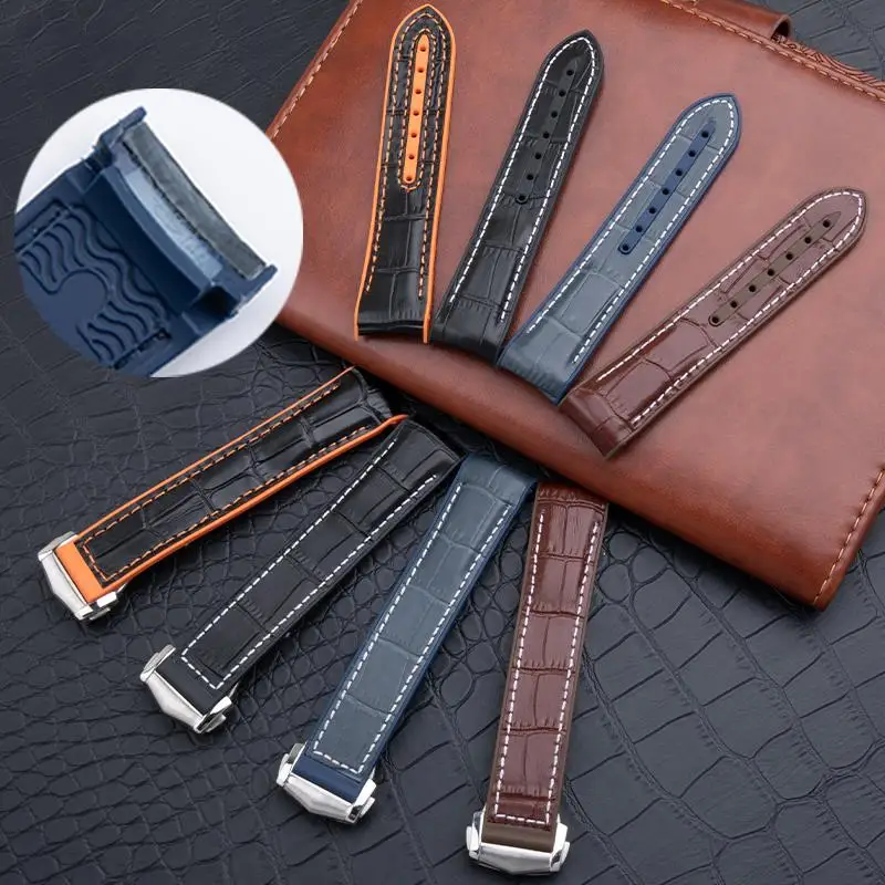 NFR 20/22mm Crocodile Pattern Leather With Rubber Watchband Fit For Omega Strap For Seamaster 300 Planet Ocean 600 Curved End
NFR 20/22mm Crocodile Pattern Leather With Rubber Watchband Fit For Omega Strap For Seamaster 300 Planet Ocean 600 Curved End