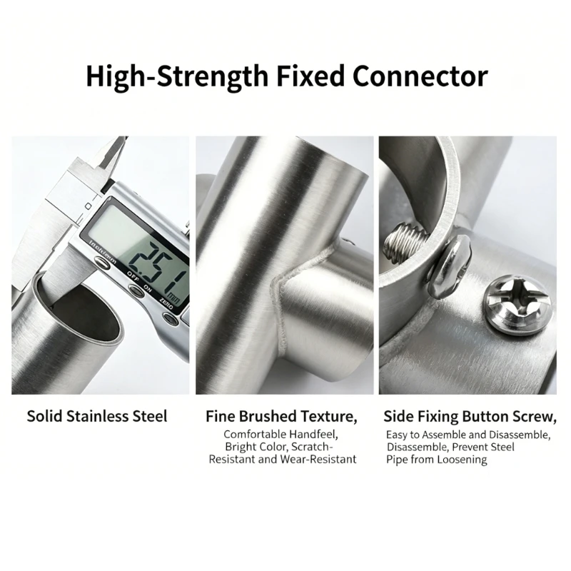 02DC Stainless Steel Round Tube Connector Replacement Connection Fastener Fixed Joint 3 Way Elbow Pipe Fitting Easily Install
02DC Stainless Steel Round Tube Connector Replacement Connection Fastener Fixed Joint 3 Way Elbow Pipe Fitting Easily Install