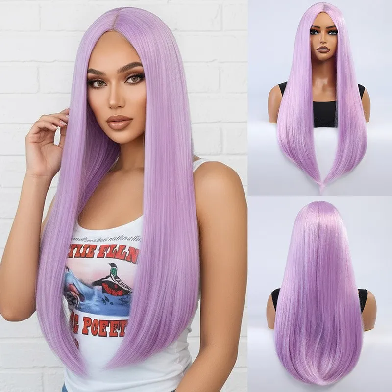 Women's Wig Purple Ladies Long Straight Synthetic Hair Wig+Wig Cap
Women's Wig Purple Ladies Long Straight Synthetic Hair Wig+Wig Cap