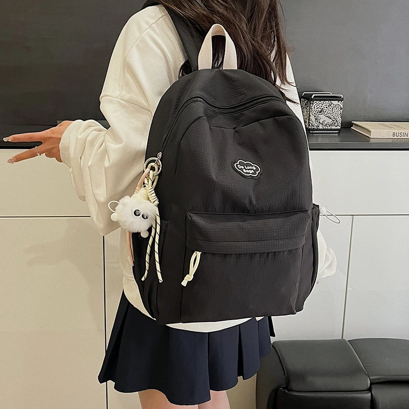 Solid Color Versatile Women's Large Capacity Nylon Cloth Student Schoolbags Simple Casual Trendy Fashion Travel Backpack
Solid Color Versatile Women's Large Capacity Nylon Cloth Student Schoolbags Simple Casual Trendy Fashion Travel Backpack