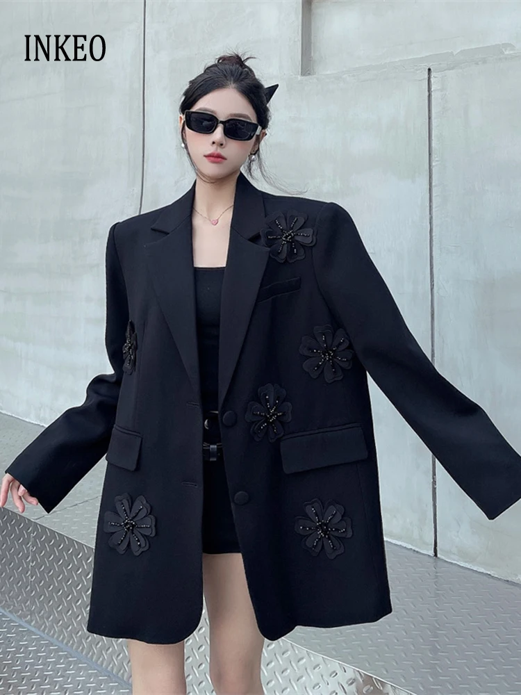 Stylish Women Floral blazer Loose Black 2025 Spring Autumn Long sleeve Single breasted jacket Luxury Beading Coat INKEO 5O031
Stylish Women Floral blazer Loose Black 2025 Spring Autumn Long sleeve Single breasted jacket Luxury Beading Coat INKEO 5O031