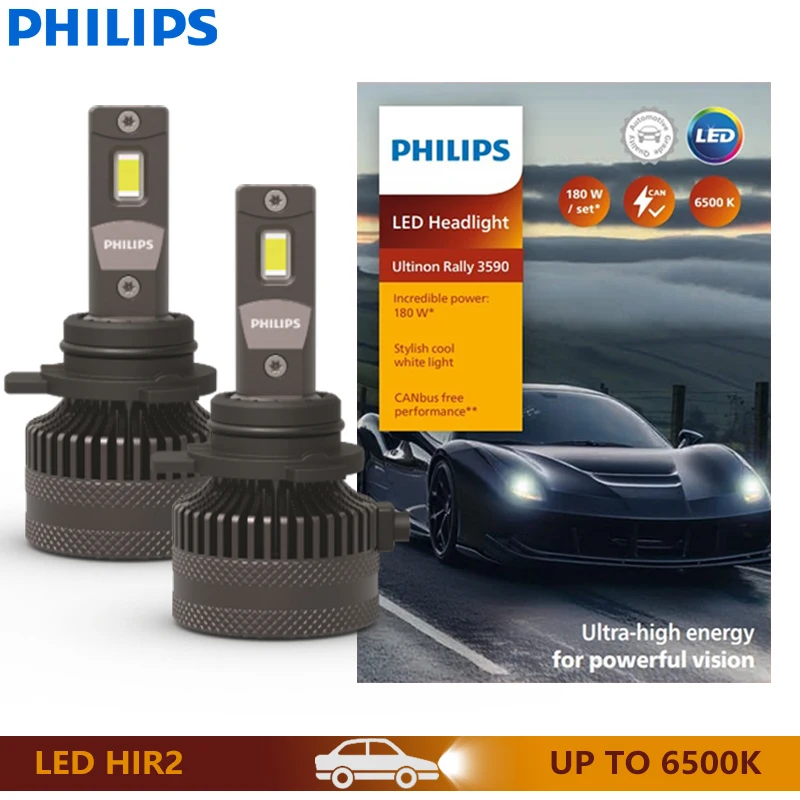 Philips Ultinon Rally HIR2 9012 Автомобильные светодиодные фары 180 Вт 15000LM Высокая мощность 6500K Холодный белый Ватт лампы с высоким люменом LUM11012U3590X2
Philips Ultinon Rally HIR2 9012 Автомобильные светодиодные фары 180 Вт 15000LM Высокая мощность 6500K Холодный белый Ватт лампы с высоким люменом LUM11012U3590X2