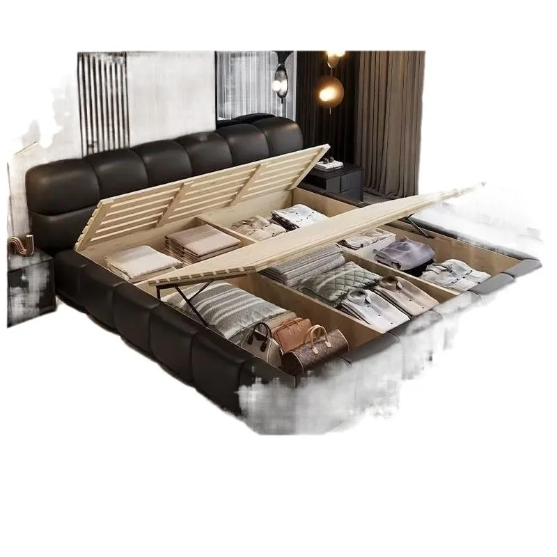 Italian leather bed, light luxury minimalist, high-end, double master bed
Italian leather bed, light luxury minimalist, high-end, double master bed