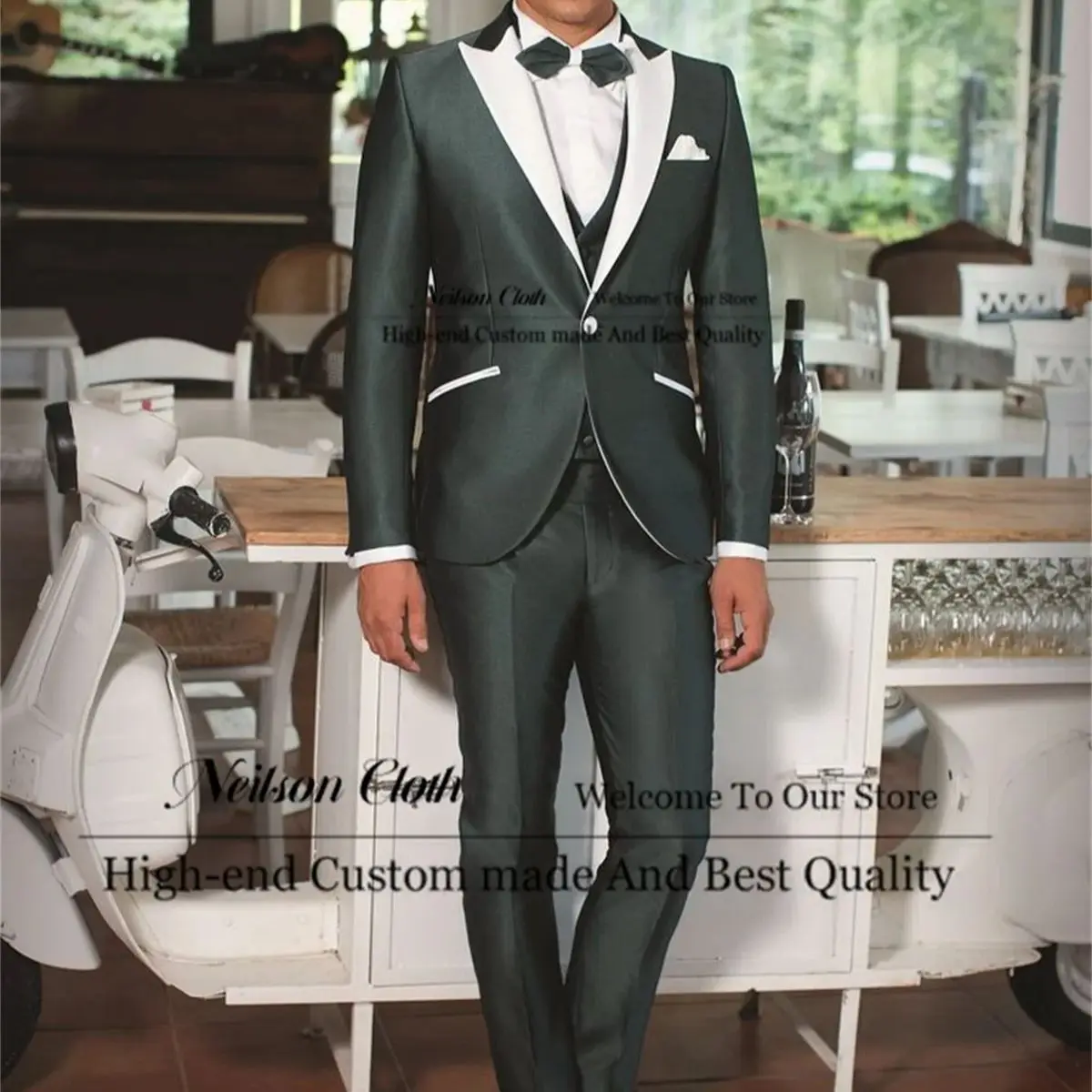 Dark Green Male Prom Blazers 3 Pieces Sets Peaked Lapel Groom Wedding Tuxedos For Men Slim Fit One Button Terno Masculino
Dark Green Male Prom Blazers 3 Pieces Sets Peaked Lapel Groom Wedding Tuxedos For Men Slim Fit One Button Terno Masculino