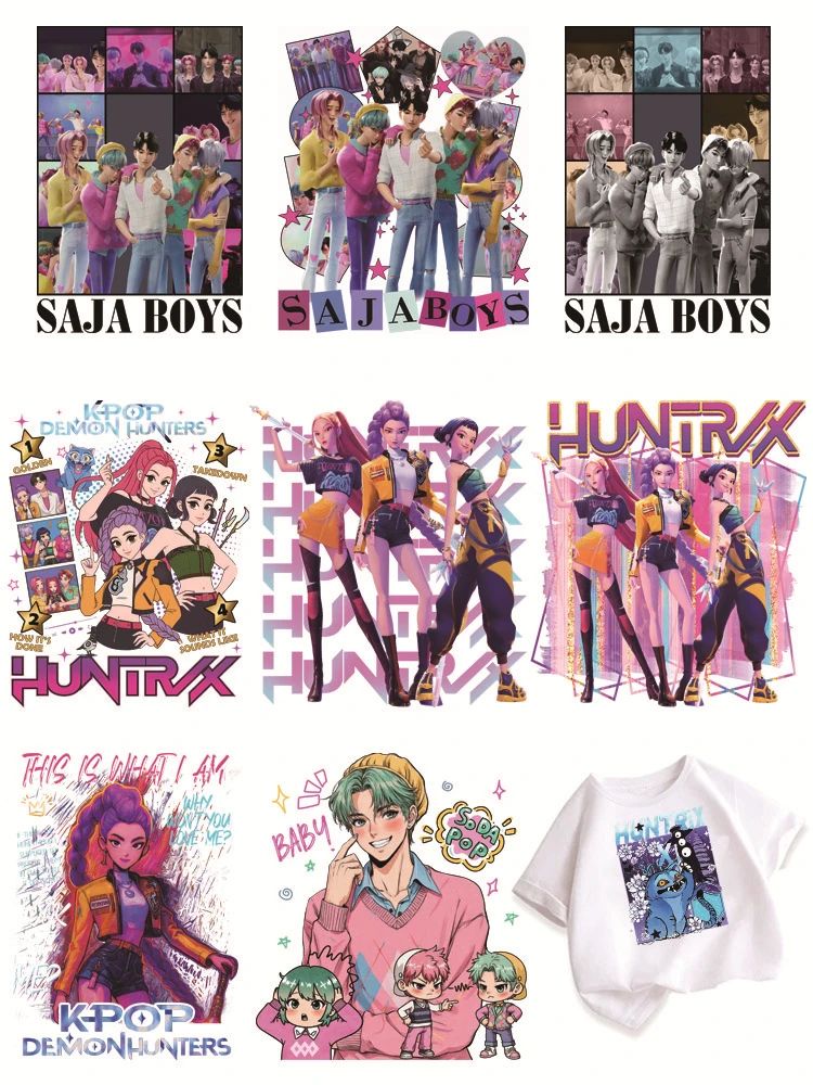 SAJA BOYS AND HUNTR/X Patches for clothes self-adhesive Thermo-stickers T-shirt Decal Decor DIY children printing for clothes
SAJA BOYS AND HUNTR/X Patches for clothes self-adhesive Thermo-stickers T-shirt Decal Decor DIY children printing for clothes