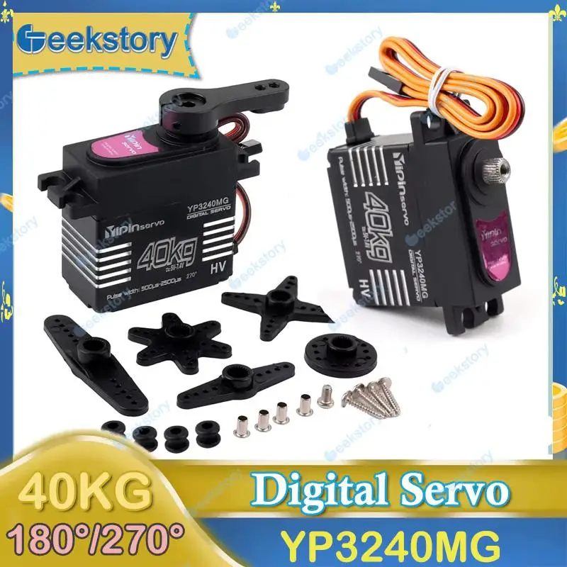 YP3240MG Цифровой серводвигатель 40 кг 180 ° /270 ° Угловые сервоприводы с высоким крутящим моментом, силовые функции, детали для радиоуправляемого гусеничного автомобиля, робота
YP3240MG Цифровой серводвигатель 40 кг 180 ° /270 ° Угловые сервоприводы с высоким крутящим моментом, силовые функции, детали для радиоуправляемого гусеничного автомобиля, робота