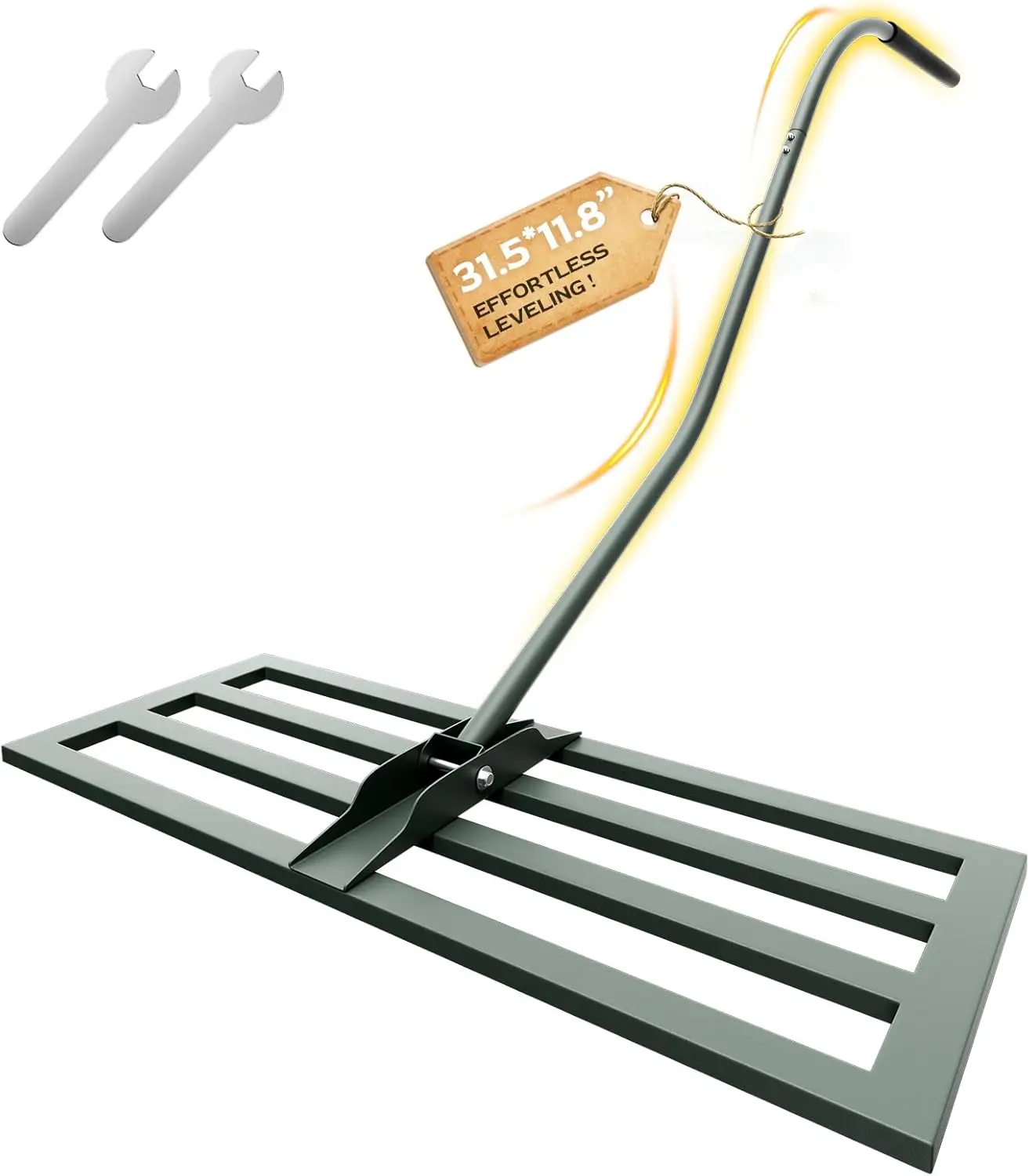 Heavy Duty Lawn Leveling Rake, 31.5" x 11.8", Ergonomic Handle, Professional Soil Gravel Yard Leveler, No Turf Damage
Heavy Duty Lawn Leveling Rake, 31.5" x 11.8", Ergonomic Handle, Professional Soil Gravel Yard Leveler, No Turf Damage