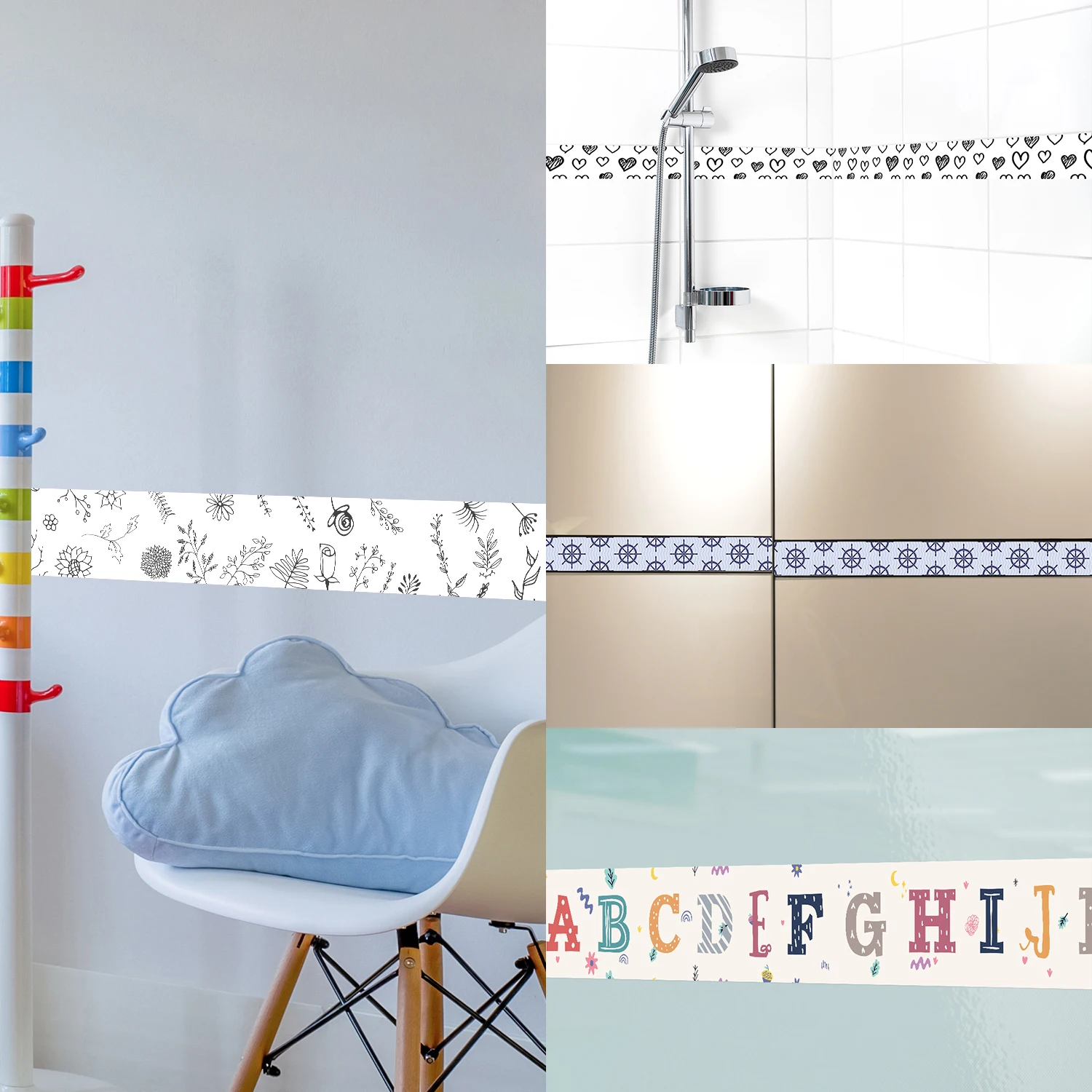 Peel and Stick Tile Border Stickers 10x300cm Waterproof Self Adhesive Wall Trim Retro Geometric Decor for Bathroom Kitchen
Peel and Stick Tile Border Stickers 10x300cm Waterproof Self Adhesive Wall Trim Retro Geometric Decor for Bathroom Kitchen
