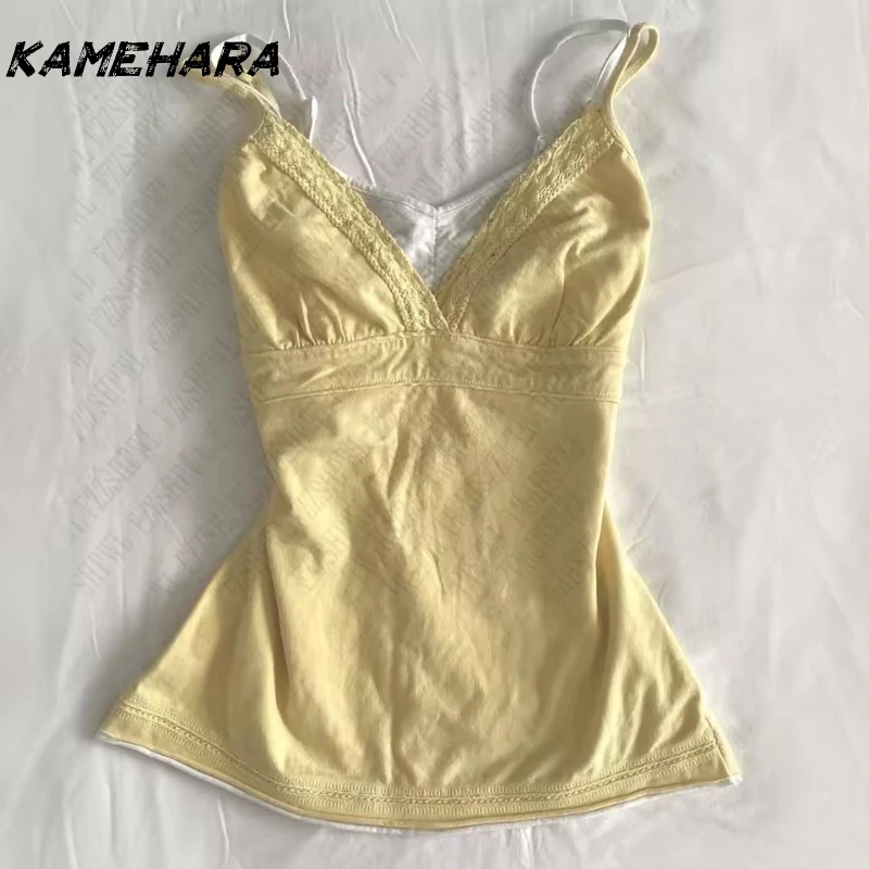 KAMEHARA Sunny укороченный топ с лямкой на шее, кружевной милый женский костюм Y2K, популярная майка для девочек, повседневная майка, классический девичий милый жилет без рукавов
KAMEHARA Sunny укороченный топ с лямкой на шее, кружевной милый женский костюм Y2K, популярная майка для девочек, повседневная майка, классический девичий милый жилет без рукавов