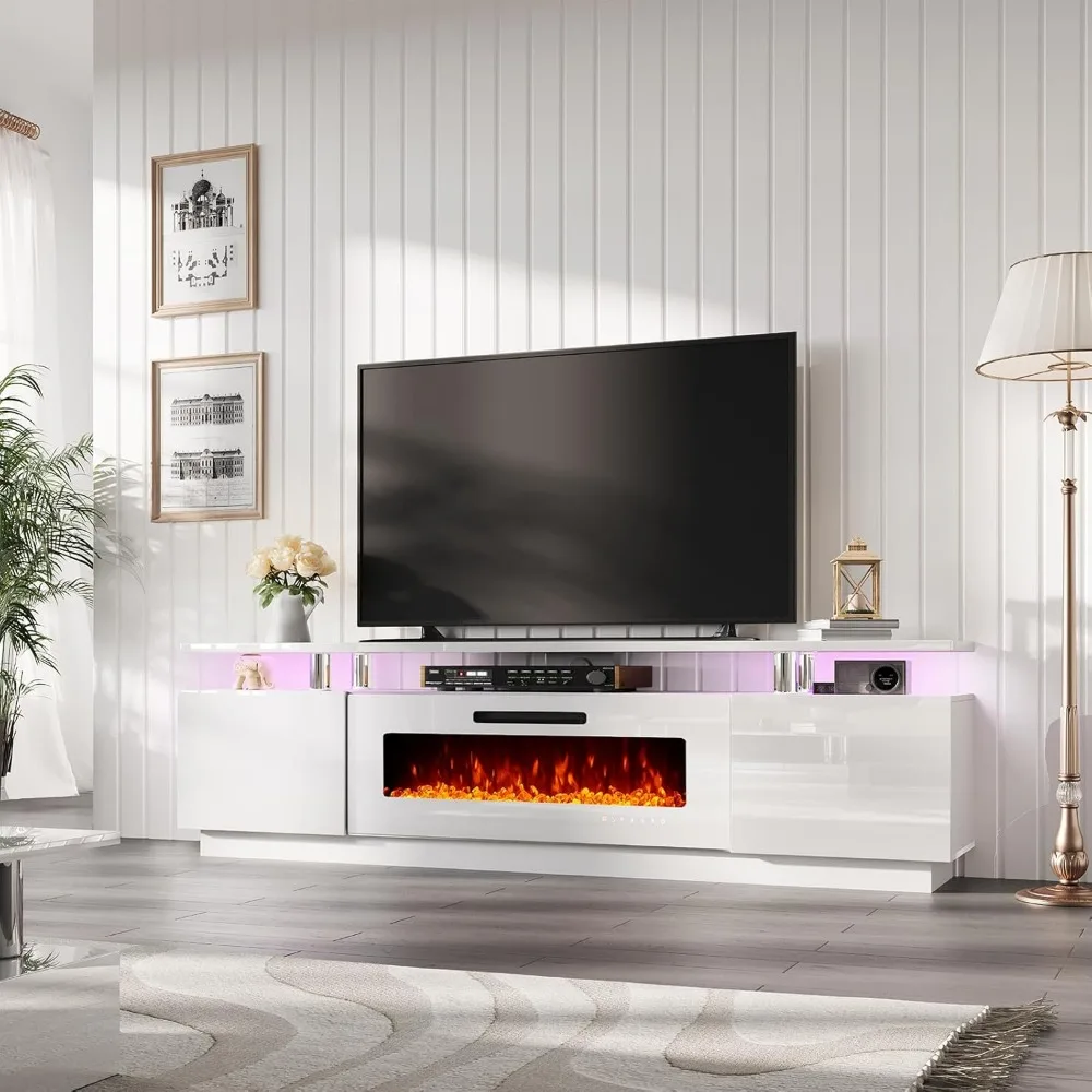 Fireplace TV Stand with 40" Fireplace, 80" Modern High Gloss Fireplace Entertainment Center LED Lights TV Stand
Fireplace TV Stand with 40" Fireplace, 80" Modern High Gloss Fireplace Entertainment Center LED Lights TV Stand