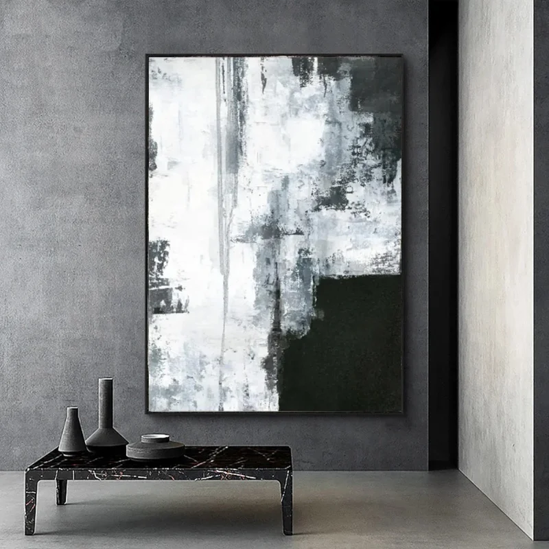 Abstract Black and White Wall Art Contemporary Artwork Handmade Textured Oil Painting on Canvas for Office Living Room Decor
Abstract Black and White Wall Art Contemporary Artwork Handmade Textured Oil Painting on Canvas for Office Living Room Decor
