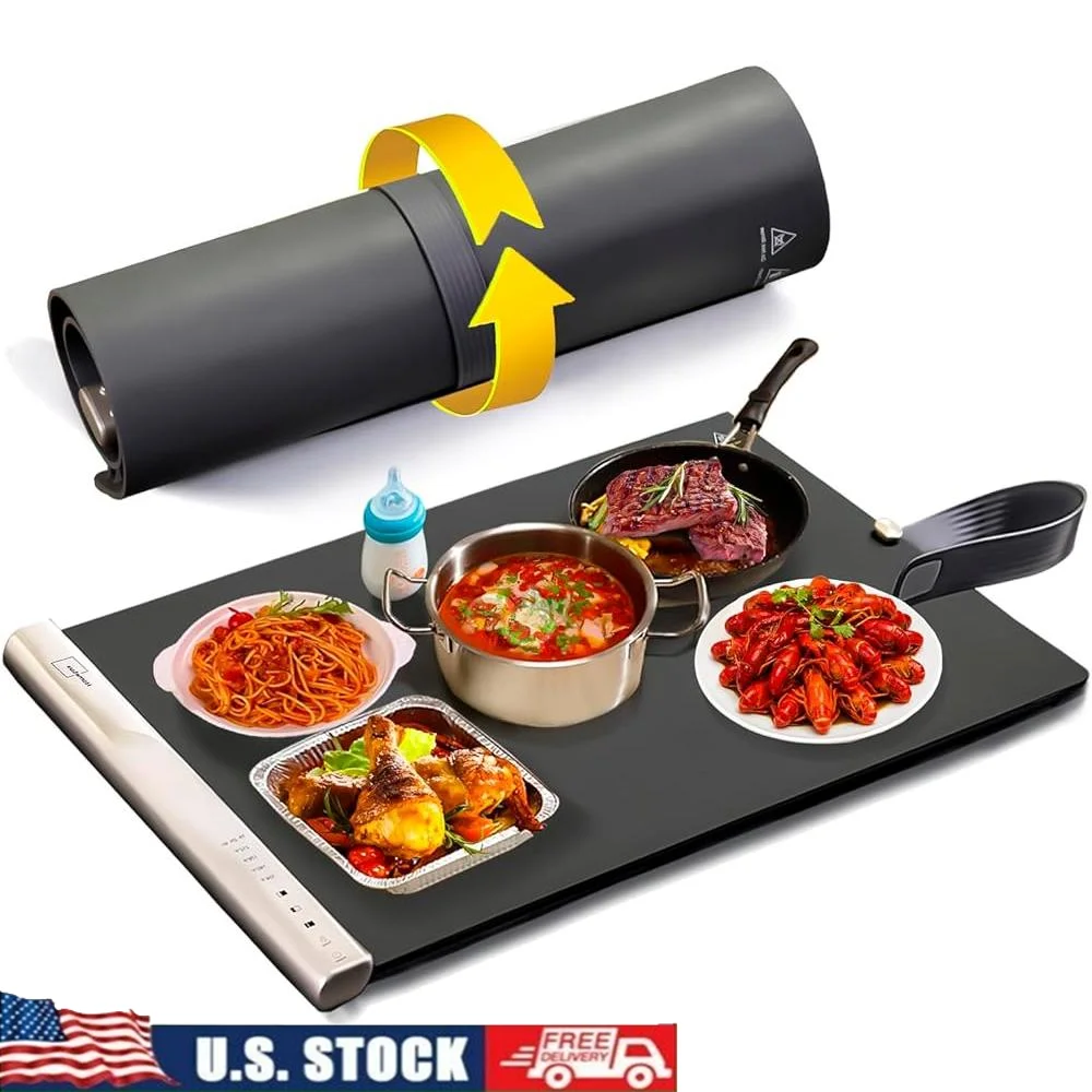 Electric Warming Tray Silicone Food Heating Mat Dual Zone Temperature Control Child Lock Roll Up Storage Buffet Defrosting
Electric Warming Tray Silicone Food Heating Mat Dual Zone Temperature Control Child Lock Roll Up Storage Buffet Defrosting