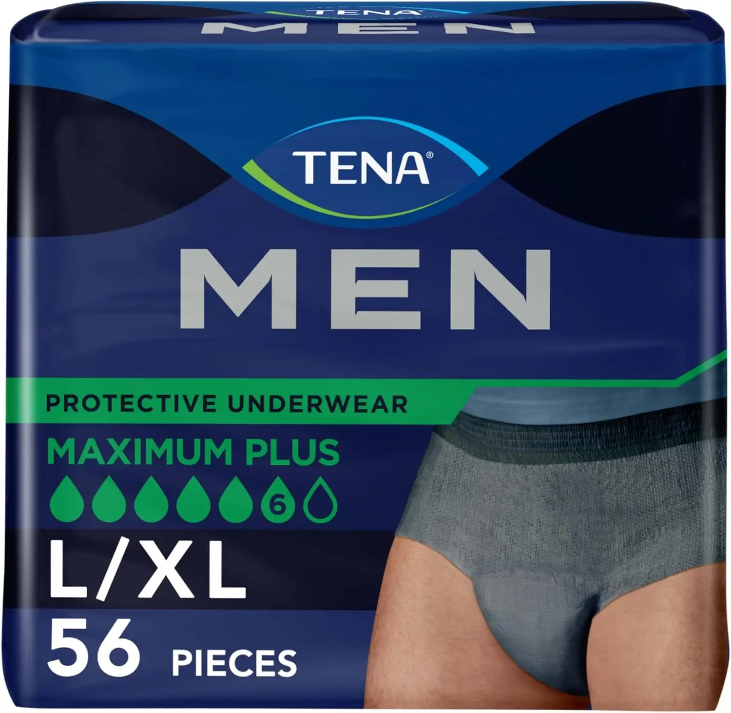 Maximum Plus Absorbency Incontinence Underwear for Men, Large/X-Large (Waist 44-64in), 56 Count
Maximum Plus Absorbency Incontinence Underwear for Men, Large/X-Large (Waist 44-64in), 56 Count