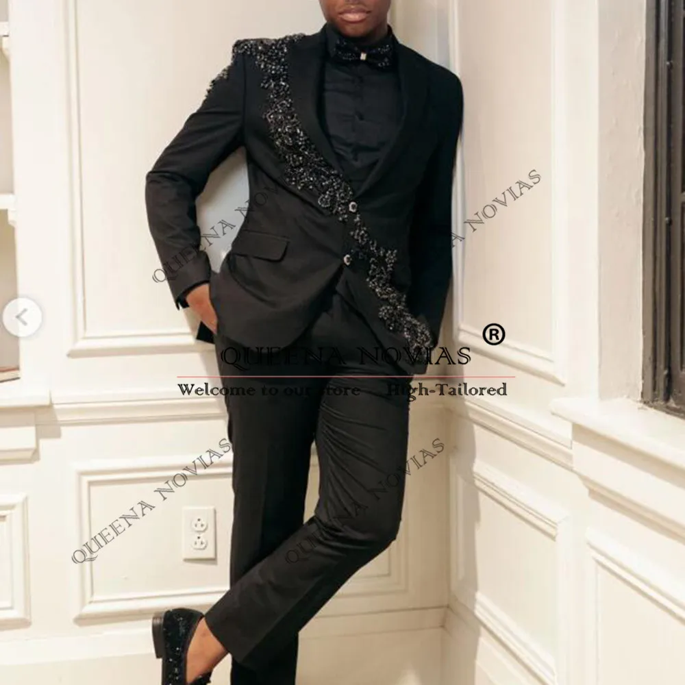 Luxury Beaded Stones Suits Men Single Breasted Prom Blazers Customized 2 Pieces Groom Formal Occasion Party Dress Wedding Tuxedo
Luxury Beaded Stones Suits Men Single Breasted Prom Blazers Customized 2 Pieces Groom Formal Occasion Party Dress Wedding Tuxedo