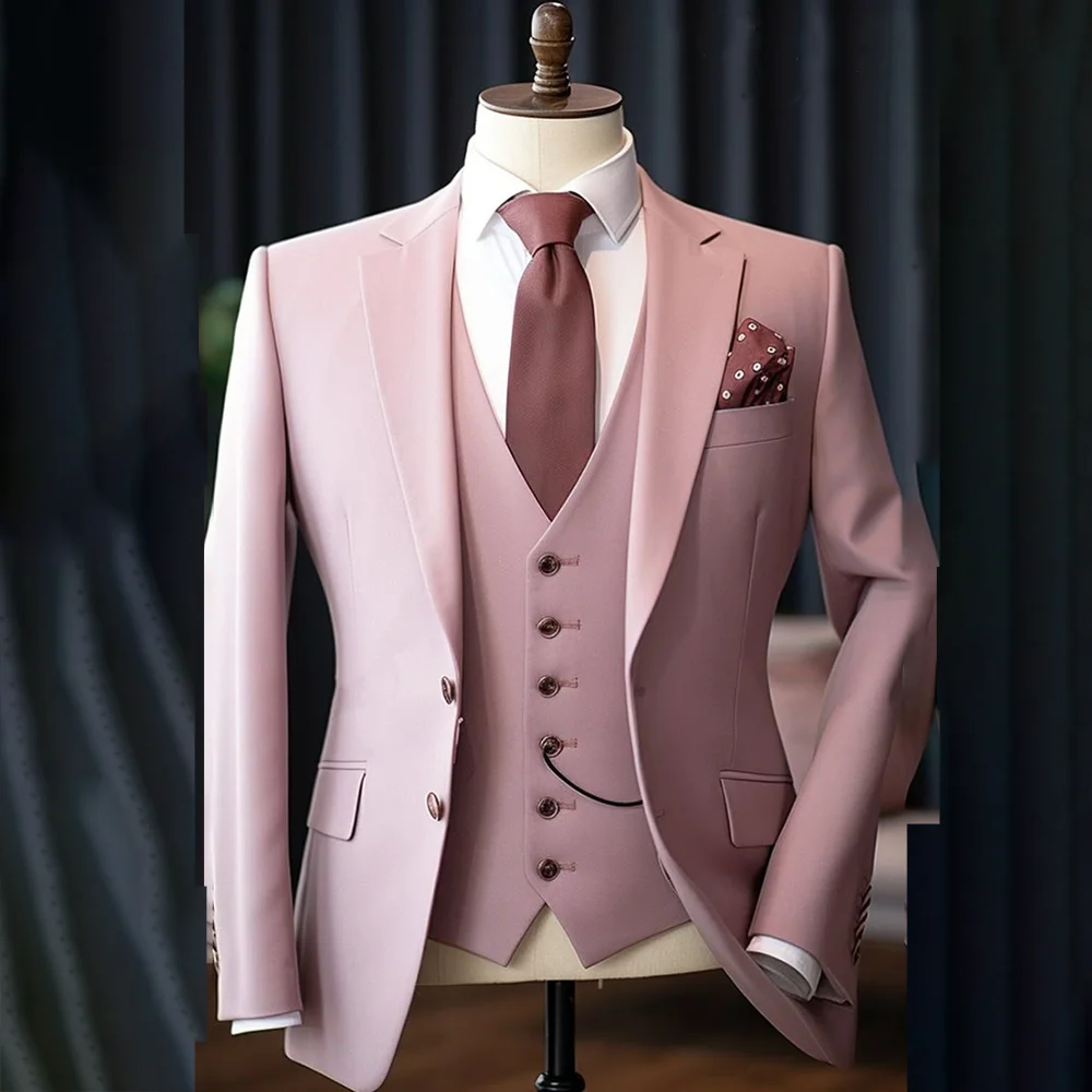 3 Pieces Elegant Men Suits Set Wedding Party Groomsman Tuxedo Slim Fit High-end Custom Male Clothing
3 Pieces Elegant Men Suits Set Wedding Party Groomsman Tuxedo Slim Fit High-end Custom Male Clothing