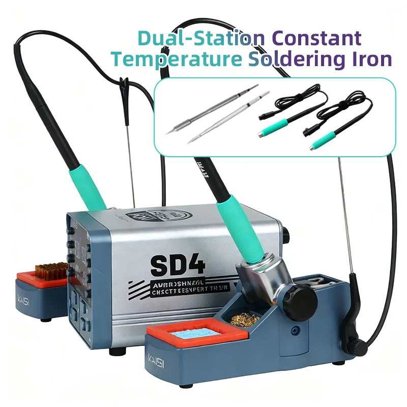 KAISI SD4 Dual-channel Intelligent Soldering Station Fast Heating Support T245 T210 Handles Tip for Mobile Phone Welding Repair
KAISI SD4 Dual-channel Intelligent Soldering Station Fast Heating Support T245 T210 Handles Tip for Mobile Phone Welding Repair