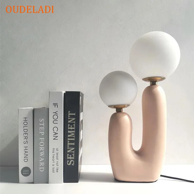 Glass Ball Table Lamp Green Pink Resin body Nordic Bedroom Study Living Room Home Decor Lighting Fixtures
Glass Ball Table Lamp Green Pink Resin body Nordic Bedroom Study Living Room Home Decor Lighting Fixtures