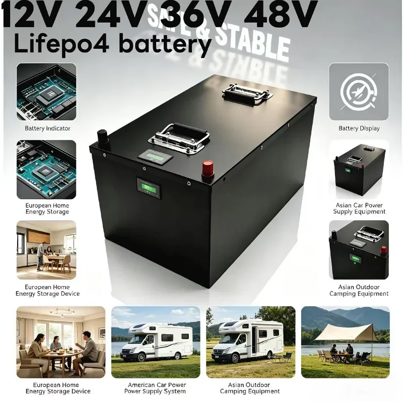 12V 24V 36V 48V LiFePO4 Battery Pack 200Ah 300Ah 400Ah 500Ah 600Ah 800Ah | Deep Cycle Rechargeable Battery | Built-in BMS Protec
12V 24V 36V 48V LiFePO4 Battery Pack 200Ah 300Ah 400Ah 500Ah 600Ah 800Ah | Deep Cycle Rechargeable Battery | Built-in BMS Protec
