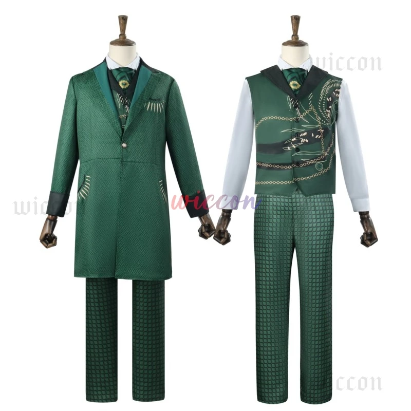 Movie Wicked Cosplay Men's Wizard Green Suit Jeff Men Goldblum Christmas Clothing Halloween suit New Year Costume
Movie Wicked Cosplay Men's Wizard Green Suit Jeff Men Goldblum Christmas Clothing Halloween suit New Year Costume