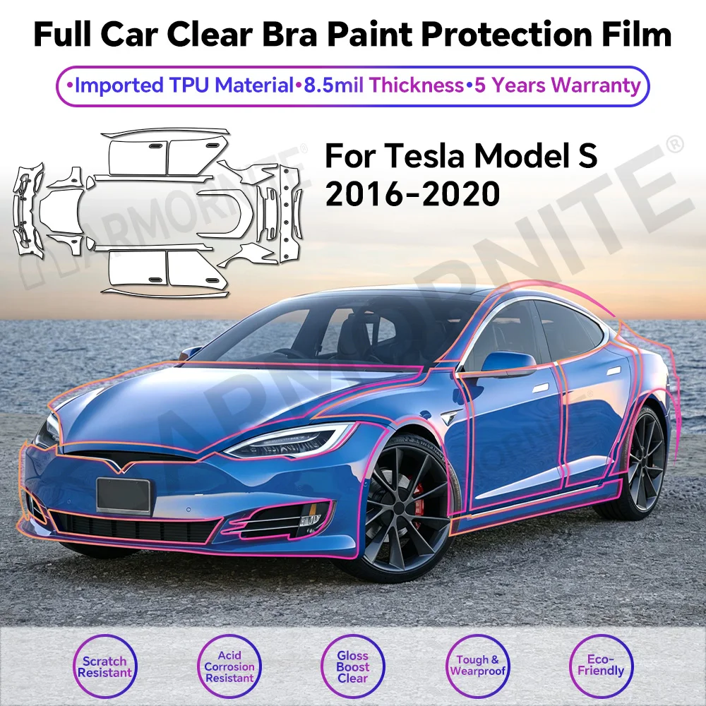 8.5Mil Clear TPU PPF Paint Protection Film for Tesla Model S 2016-2020 Full Body Self-Healing Anti-Scratch Transparent Wrap
8.5Mil Clear TPU PPF Paint Protection Film for Tesla Model S 2016-2020 Full Body Self-Healing Anti-Scratch Transparent Wrap