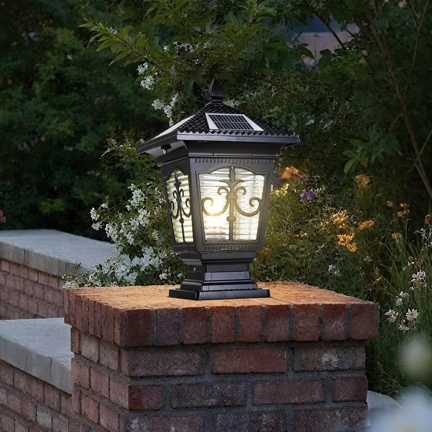 LED Solar Post Cap Lamp, IP65 Waterproof, Remote Control Dimmable Outdoor Pillar Light, 17.3' Aluminum Garden Fence Lantern
LED Solar Post Cap Lamp, IP65 Waterproof, Remote Control Dimmable Outdoor Pillar Light, 17.3' Aluminum Garden Fence Lantern