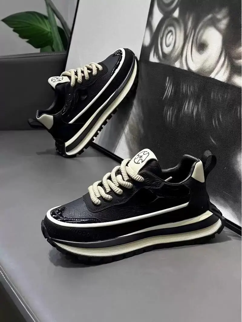 Trendy Men's Casual Running Shoes Leather Thick Bottom Heightening Black Dad Style Fashionable Spring All-Match Flat Footwear
Trendy Men's Casual Running Shoes Leather Thick Bottom Heightening Black Dad Style Fashionable Spring All-Match Flat Footwear