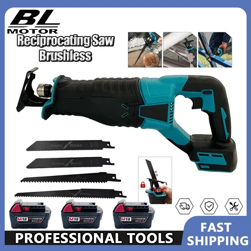 For Makita 18V Battery With 4pcs Saw Blades For 20V Brushless Reciprocating Saw Reciprocating Saw Portable Cordless Power Tools
For Makita 18V Battery With 4pcs Saw Blades For 20V Brushless Reciprocating Saw Reciprocating Saw Portable Cordless Power Tools
