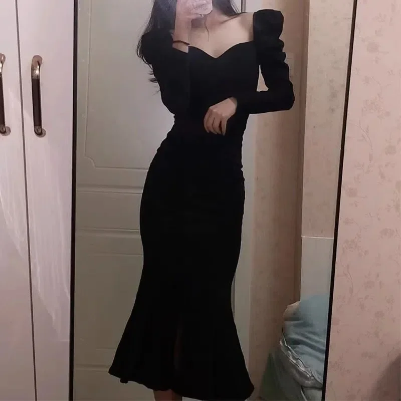 Spring New Black Dress Women Square Collar Sexy Dresses Y2k Ladies Elegant High Waist Evening Party Long Sleeve Mermaid Vestidos
Spring New Black Dress Women Square Collar Sexy Dresses Y2k Ladies Elegant High Waist Evening Party Long Sleeve Mermaid Vestidos