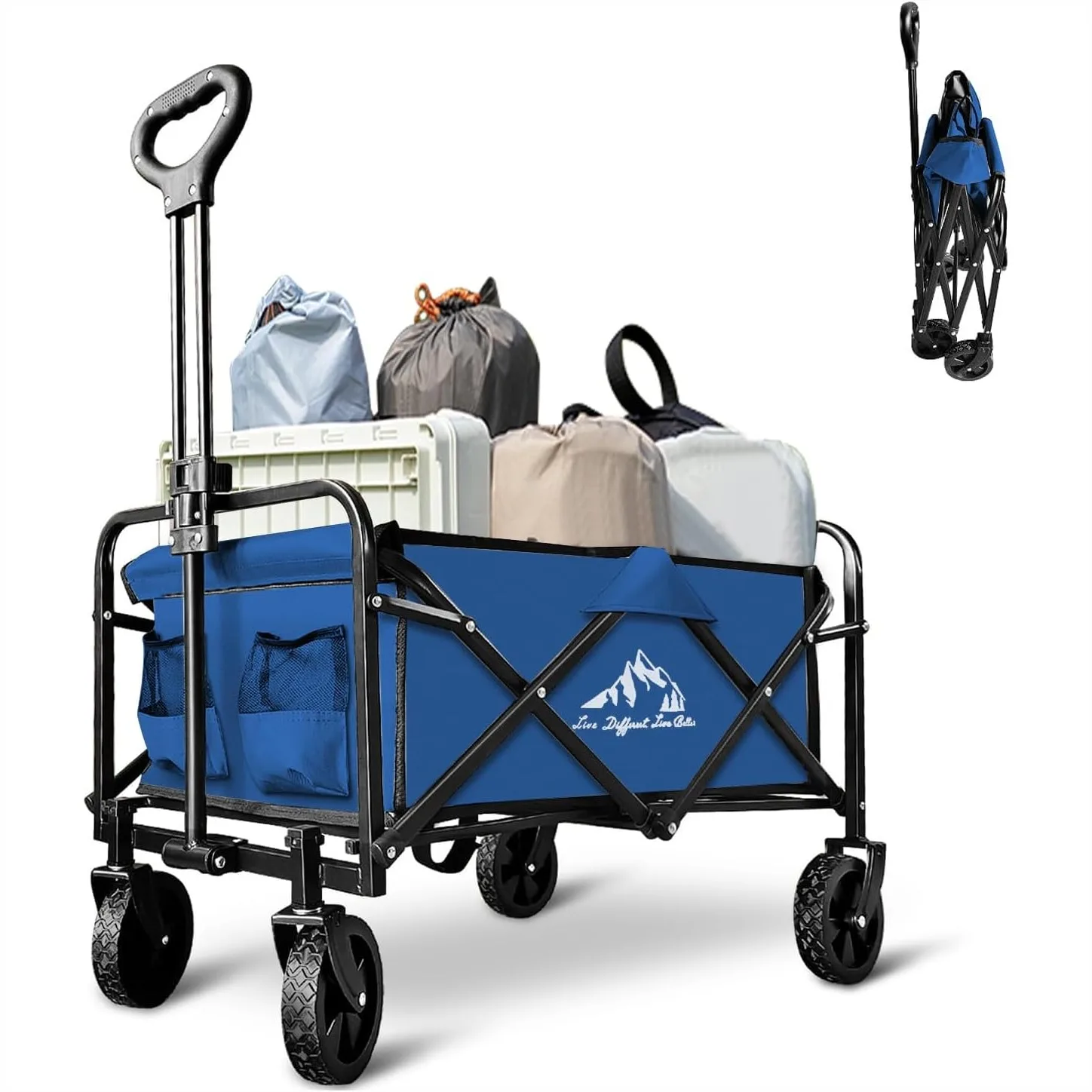 Collapsible Utility Cart Folding Wagon, 320lbs Capacity Lightweight Rolling Cart with Quiet Wheels for Camping Shopping Outdoor
Collapsible Utility Cart Folding Wagon, 320lbs Capacity Lightweight Rolling Cart with Quiet Wheels for Camping Shopping Outdoor