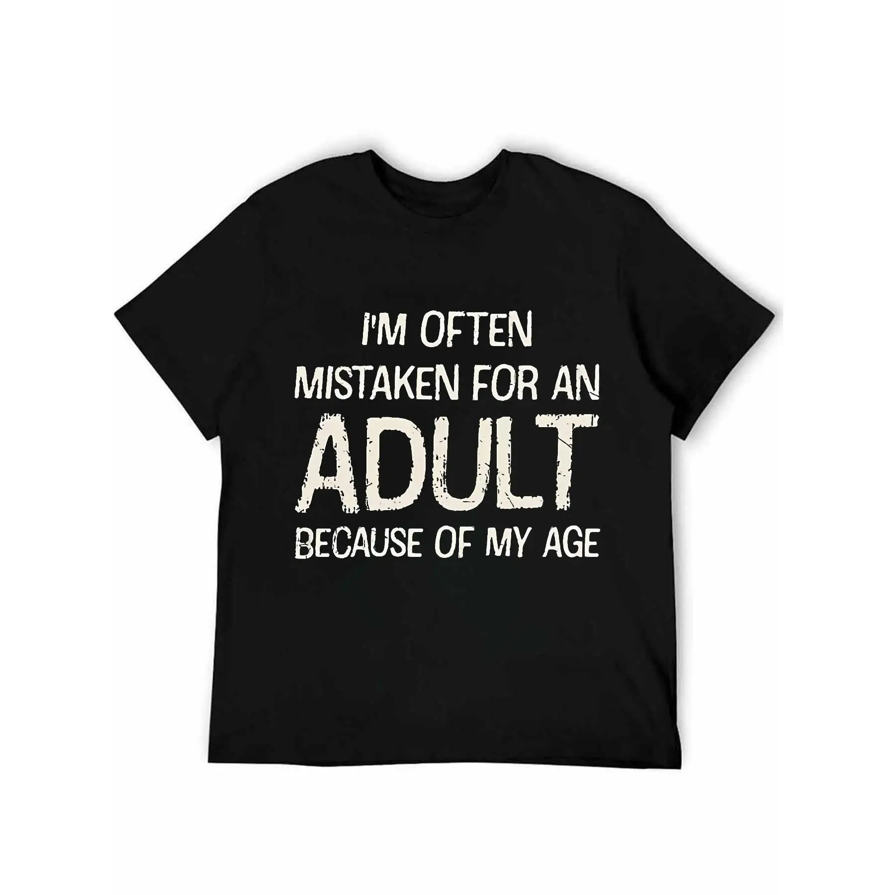 "Funny Age Joke T-Shirt | 'Mistaken For An Adult' Sarcastic Graphic Tee | Young at Heart Humor Gift | Birthday Gag Present"
"Funny Age Joke T-Shirt | 'Mistaken For An Adult' Sarcastic Graphic Tee | Young at Heart Humor Gift | Birthday Gag Present"
