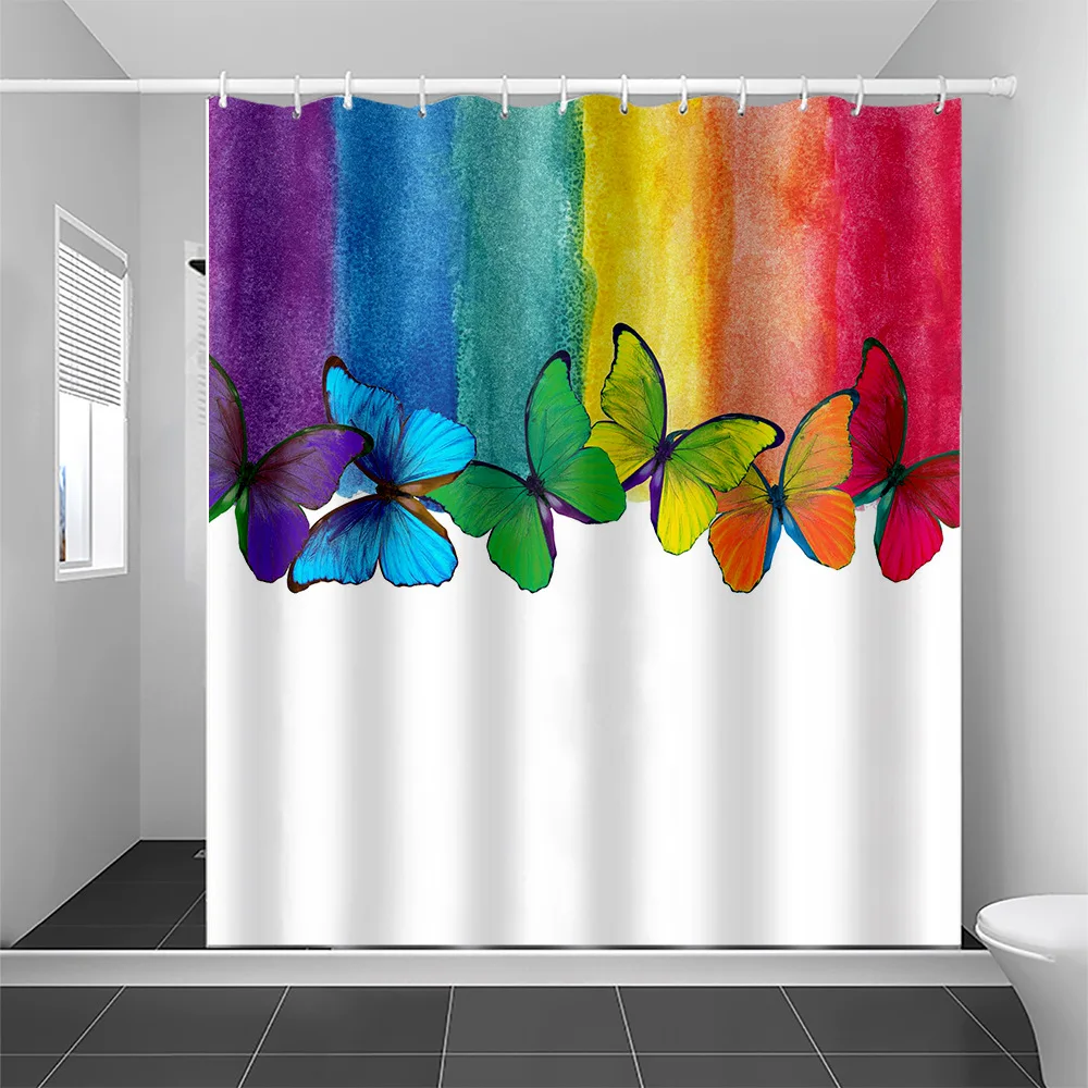 Colorful Butterfly Series washable Dirt-Resistant Shower Curtain Shower Head waterproof Polyester Bath Curtain For Home Decor
Colorful Butterfly Series washable Dirt-Resistant Shower Curtain Shower Head waterproof Polyester Bath Curtain For Home Decor