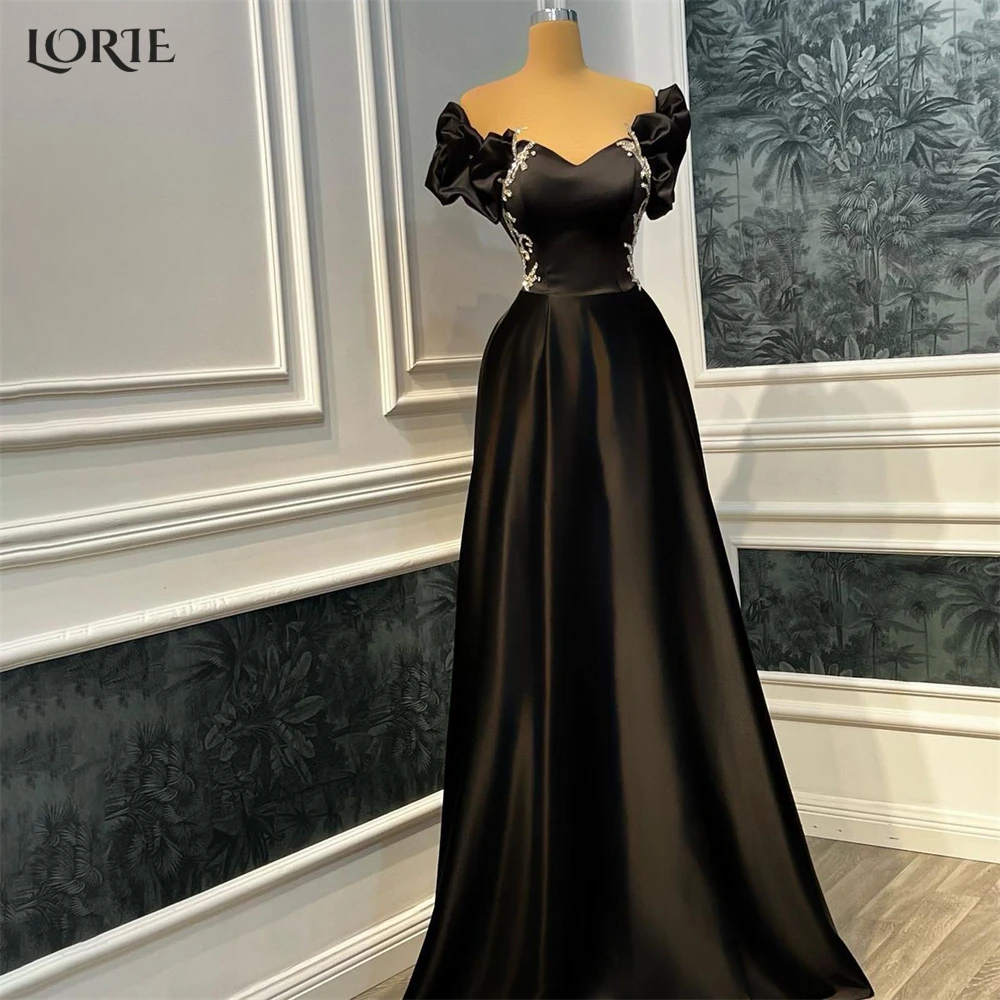 LORIE Elegant Black Fomal Prom Dresses Beadings Off Shoulder A-Line Evening Dress 2023 Women Satin Bride Wedding Party Gowns
LORIE Elegant Black Fomal Prom Dresses Beadings Off Shoulder A-Line Evening Dress 2023 Women Satin Bride Wedding Party Gowns