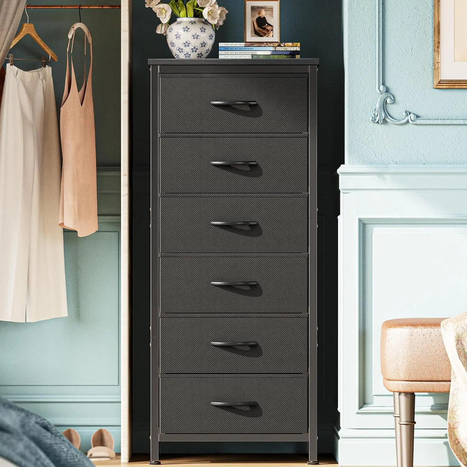 43.3 Inch Tall Dresser for Bedroom, 6 Drawer Night Stand & Chests of Drawers, Fabric Dresser for Closet, Bedroom, Nightstand,
43.3 Inch Tall Dresser for Bedroom, 6 Drawer Night Stand & Chests of Drawers, Fabric Dresser for Closet, Bedroom, Nightstand,