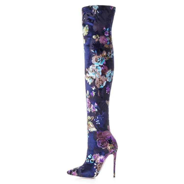 Ladies Vintage Print Stretch Boots Embroidered Tight Over Knee Boots Sexy Pointed Toe Boots Stilettos Footwear large size 43
Ladies Vintage Print Stretch Boots Embroidered Tight Over Knee Boots Sexy Pointed Toe Boots Stilettos Footwear large size 43