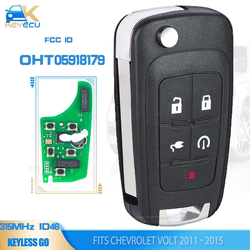 KEYECU OHT05918179, P/N:22923862 Keyless Go Flip Remote Key 315MHz ID46 5 Button for Chevrolet Volt 2011 2012 2013 2014 2015
KEYECU OHT05918179, P/N:22923862 Keyless Go Flip Remote Key 315MHz ID46 5 Button for Chevrolet Volt 2011 2012 2013 2014 2015