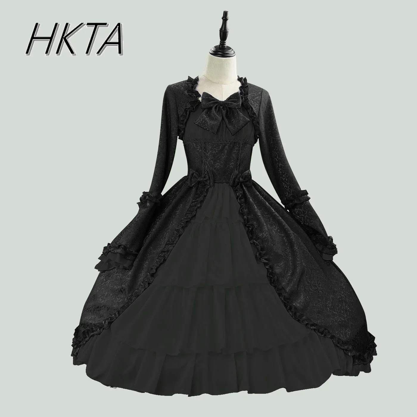 Japanese Two-dimensional COS Y2k Dress Lolita Black Goth Court Square Collar Long-sleeve Slim Waist Bow Long Puffy Dress Women
Japanese Two-dimensional COS Y2k Dress Lolita Black Goth Court Square Collar Long-sleeve Slim Waist Bow Long Puffy Dress Women