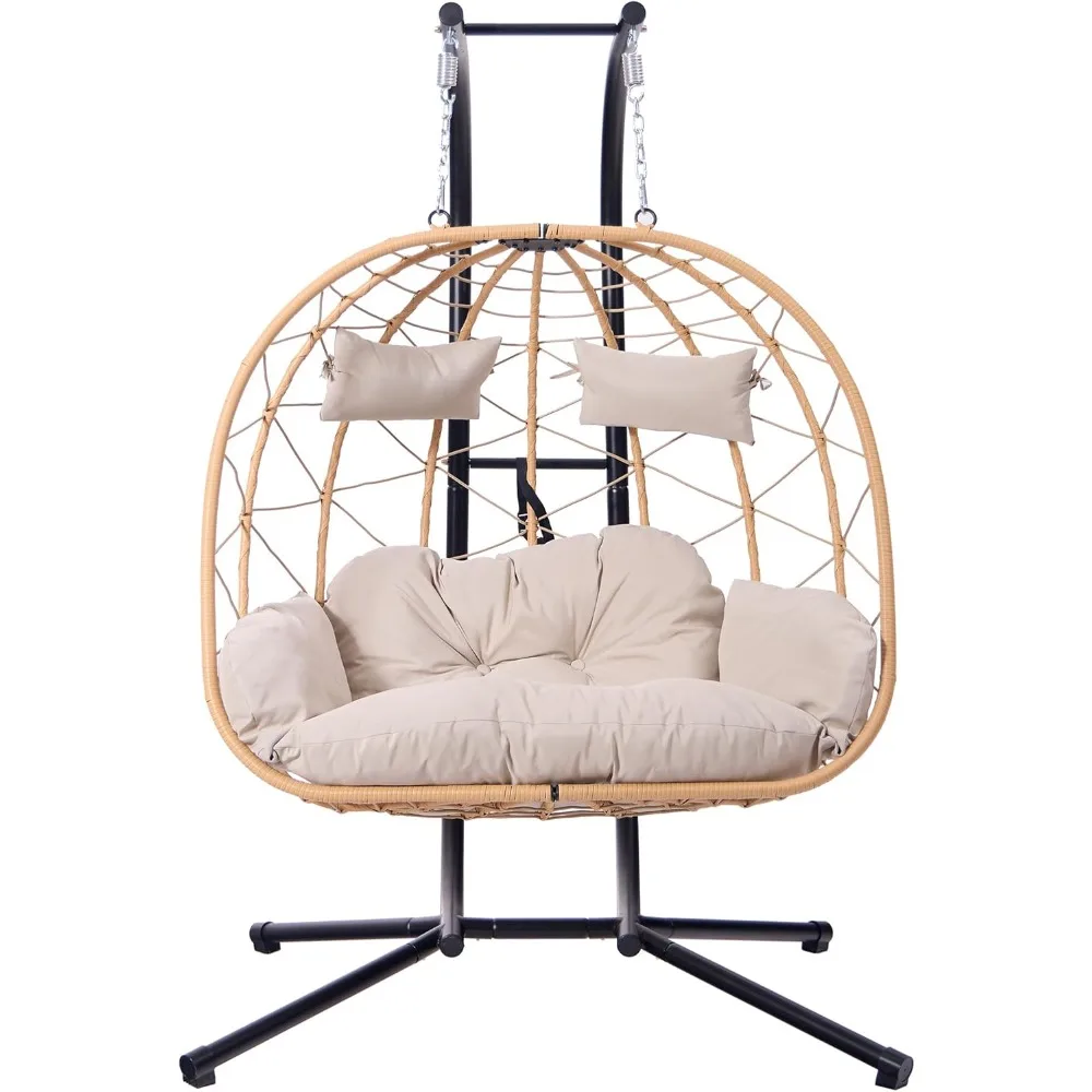 Double Hanging Egg Chair with Stand - Indoor/Outdoor Hammock Chair & Hanging Egg Chair | Rattan Wicker, UV Resistant Cushion
Double Hanging Egg Chair with Stand - Indoor/Outdoor Hammock Chair & Hanging Egg Chair | Rattan Wicker, UV Resistant Cushion