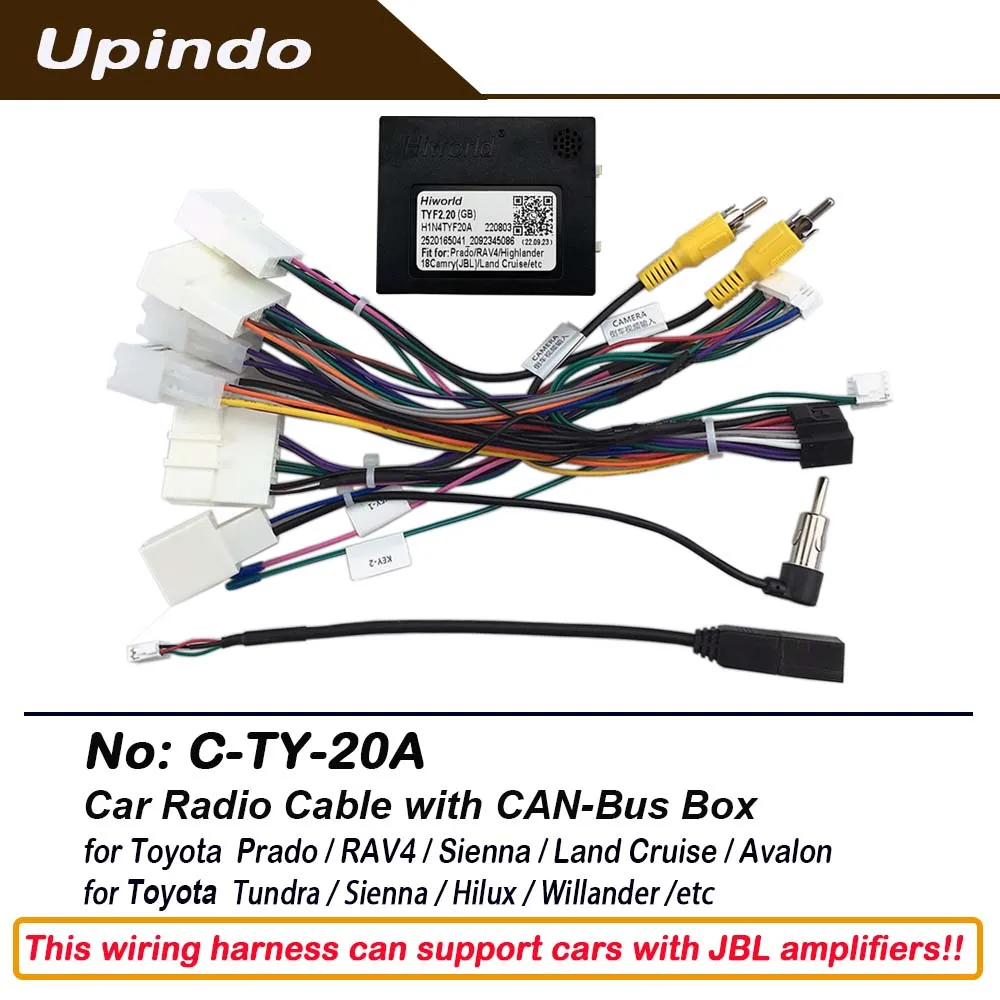 Car Radio Wiring Harness Connector Cable with CANBus for Toyota Prado Sienna RAV4 Land Cruise Avalon Tundra Sienna Hilux JBL
Car Radio Wiring Harness Connector Cable with CANBus for Toyota Prado Sienna RAV4 Land Cruise Avalon Tundra Sienna Hilux JBL
