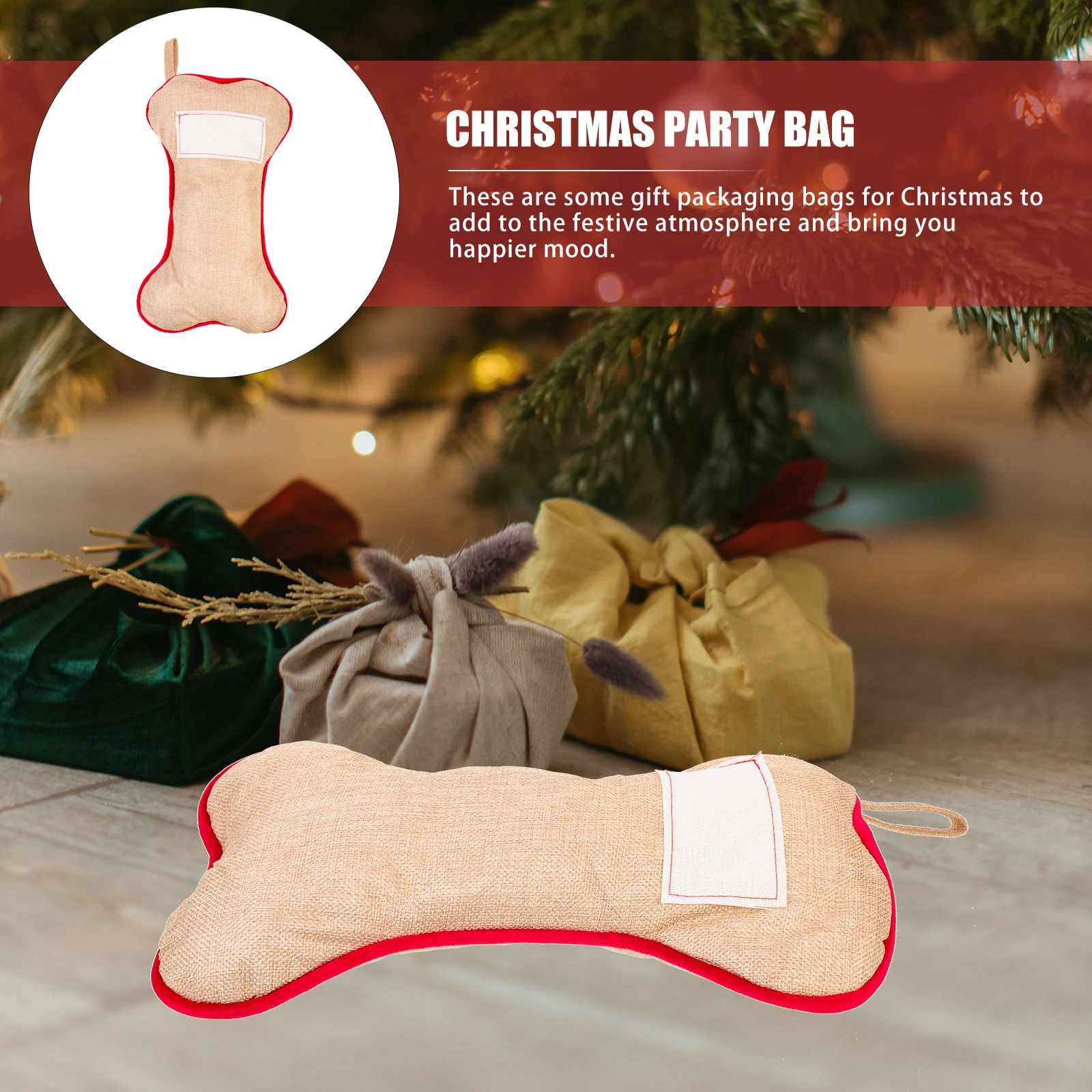 1pcs Christmas Gift Bag Bone Shape Premium Xmas Stockings Hanging Decor For Santa Party Tree Decoration Pouch
1pcs Christmas Gift Bag Bone Shape Premium Xmas Stockings Hanging Decor For Santa Party Tree Decoration Pouch