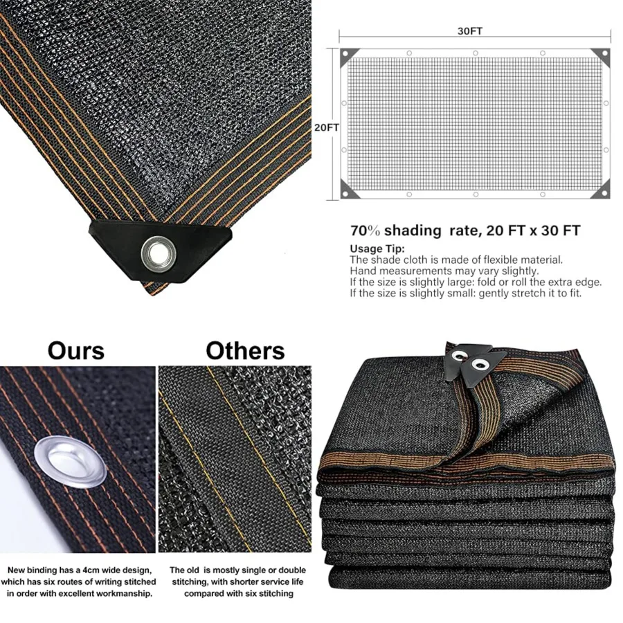 Black Shade Cloth, Durable Mesh Tarp with Grommets, Resistant Garden Sun Shade Netting with Taped Edge for Plant Cover, Greenho
Black Shade Cloth, Durable Mesh Tarp with Grommets, Resistant Garden Sun Shade Netting with Taped Edge for Plant Cover, Greenho