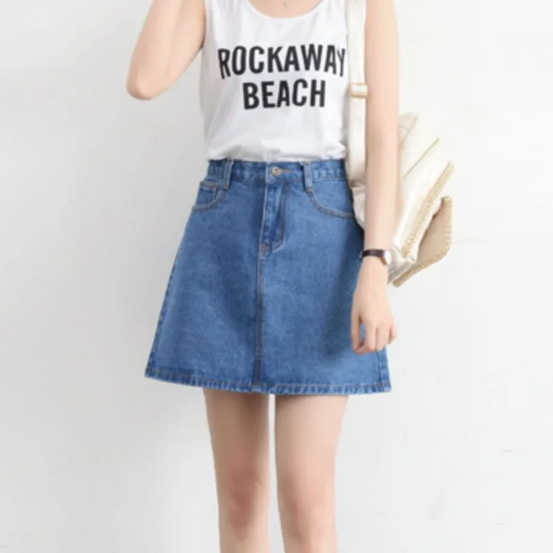 Korean Basic Half Skirt High-Waisted Classic New Fashion Women Denim Skirt Summer Daily Short Jeans
Korean Basic Half Skirt High-Waisted Classic New Fashion Women Denim Skirt Summer Daily Short Jeans