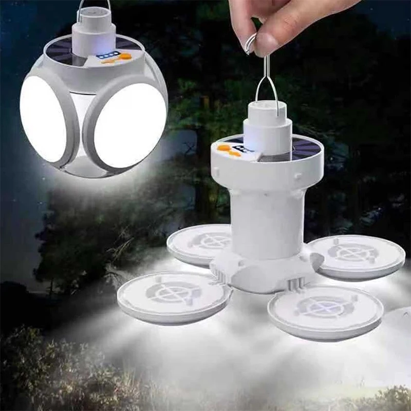 Solar Outdoor Folding Light Portable USB Rechargeable LED Bulb Search Lights Camping Torch Emergency Lamp for Power Outages
Solar Outdoor Folding Light Portable USB Rechargeable LED Bulb Search Lights Camping Torch Emergency Lamp for Power Outages