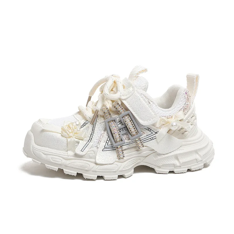 2026 New Spring Fashion Girls Sneakers Lightweight Comfortable Thick Bottom Rhinestone Casual White Shoes for Kids
2026 New Spring Fashion Girls Sneakers Lightweight Comfortable Thick Bottom Rhinestone Casual White Shoes for Kids