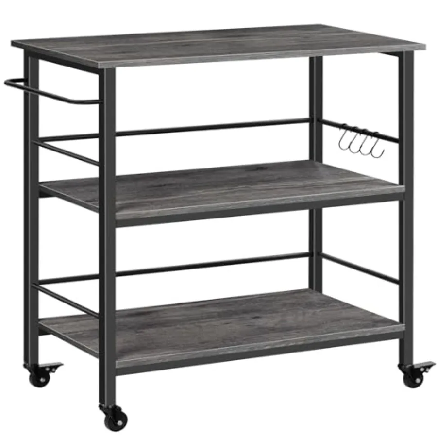 Kitchen Island with Storage for Home Kitchen Use, Steel and Wood in Charcoal Gray and Black, Industrial-Style Mobile Cart with
Kitchen Island with Storage for Home Kitchen Use, Steel and Wood in Charcoal Gray and Black, Industrial-Style Mobile Cart with