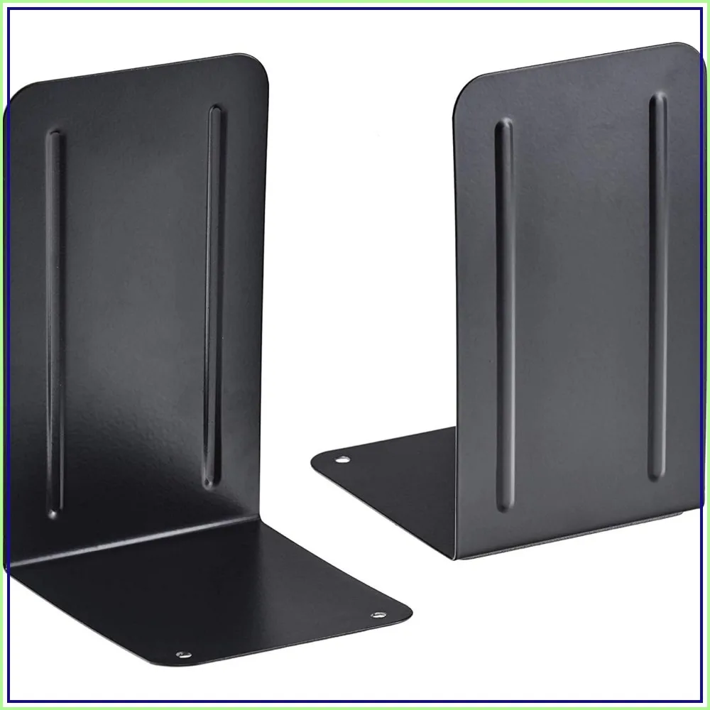 Non-Skid Bookends for Shelves, Heavy Duty Steel Metal Book Holder, 6.875" H x 4" W x 4.5" D, 1 Pair
Non-Skid Bookends for Shelves, Heavy Duty Steel Metal Book Holder, 6.875" H x 4" W x 4.5" D, 1 Pair
