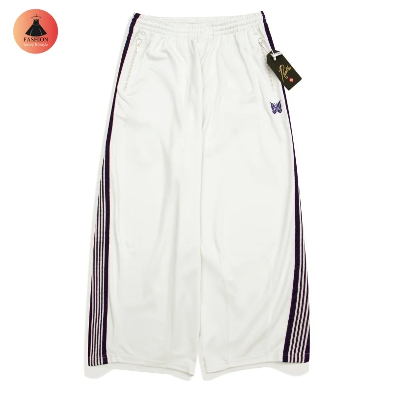 White Vintage Fashion Needle s Mens Womens 1:1 Butterfly Embroidery Striped Wide-leg Sweatpants Casual Pants
White Vintage Fashion Needle s Mens Womens 1:1 Butterfly Embroidery Striped Wide-leg Sweatpants Casual Pants