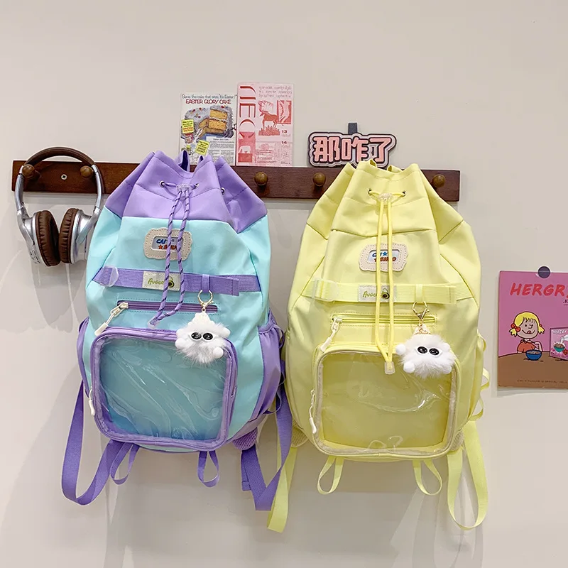 Drawstring Girls' Backpack Versatile Fashion Large Capacity Pain Bag Japanese Simple ita Cute Student Campus Travel Backpackag
Drawstring Girls' Backpack Versatile Fashion Large Capacity Pain Bag Japanese Simple ita Cute Student Campus Travel Backpackag