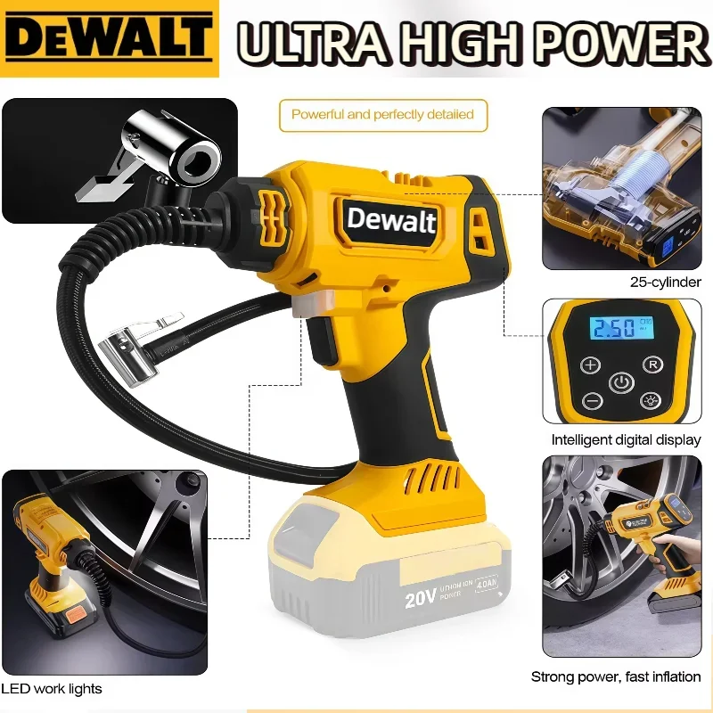 Dewalt Electric Air Pump Compressor for Car Tire Inflator Cordless Rechargeable Handheldwith Digital Pressure Gauge
Dewalt Electric Air Pump Compressor for Car Tire Inflator Cordless Rechargeable Handheldwith Digital Pressure Gauge